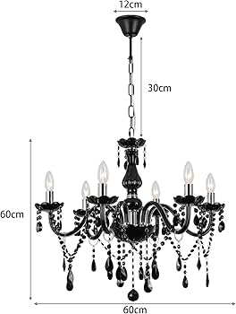 Amazon.co.jp : クラシックブラック シャンデリア クリスタル