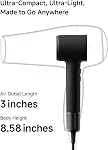 Laifen MINI Hair Dryer, Lightweight and Compact High Speed 200M Ionic Blow Dryer with 110, 000 RPM Brushless Motor for Fast Drying, Low Noise, Hairdryer with Magnetic Nozzle, Child Mode, HD310
