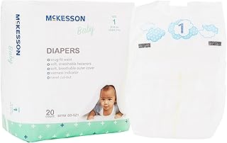 McKesson Baby Diapers, Size 1 (8 lbs to 14 lbs), 20 Count, 6 Packs, 120 Total