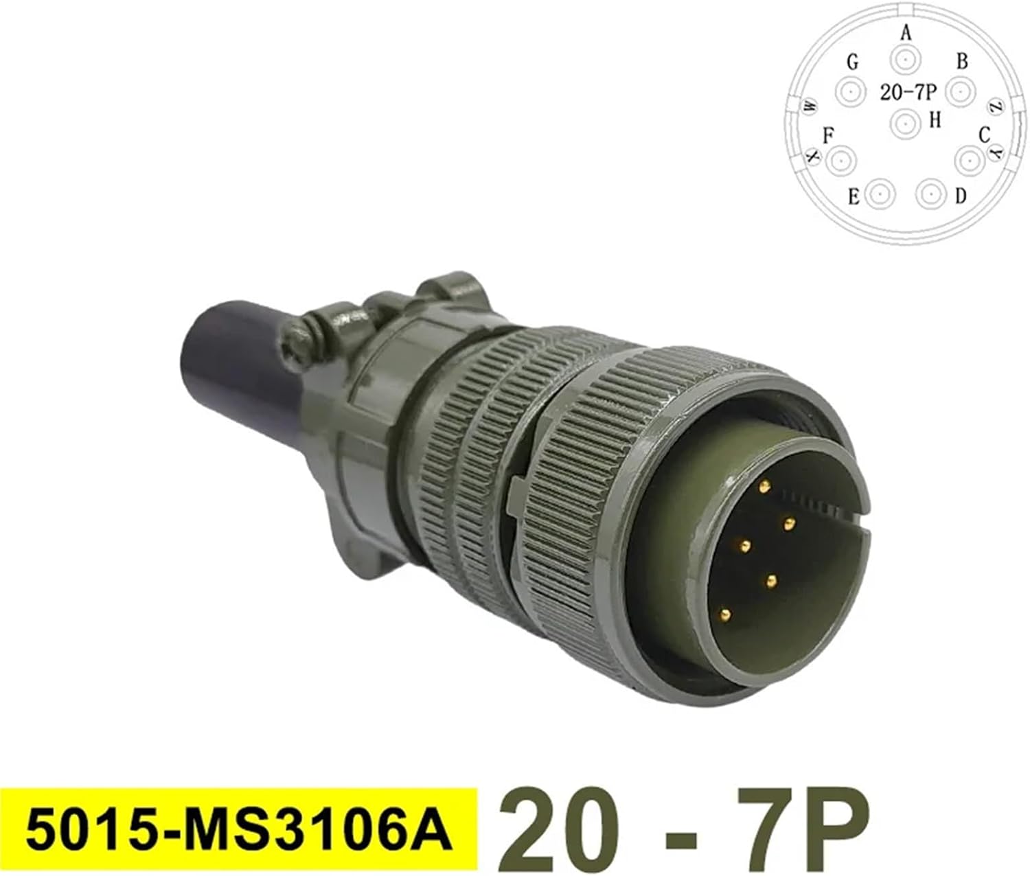5015 Military Specification Connector Socket MS3102 MS3106 MS3108 MIL-C Circular Connector 20-7 20-15 20-16 1Pcs(Plug 3106 20-7P)