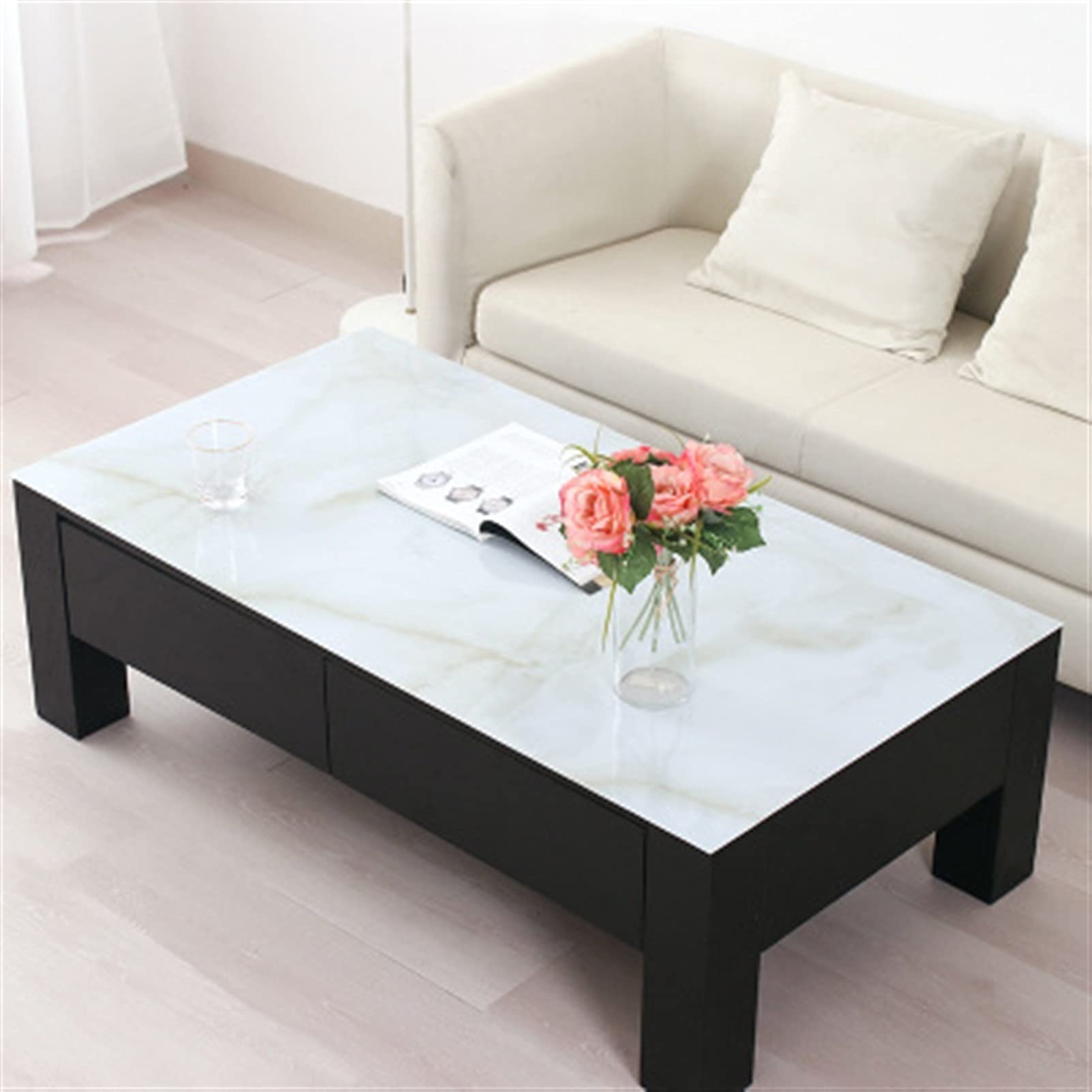 QBYRSSS Transparent Table Cover Protector Transparent Plastic Tablecloth Clear PVC Table Protector for Dining Room Tables Thick 1. 0mm Cloth Waterproof Desk Pad No Shrinkage Least Smell(F,80x120cm)