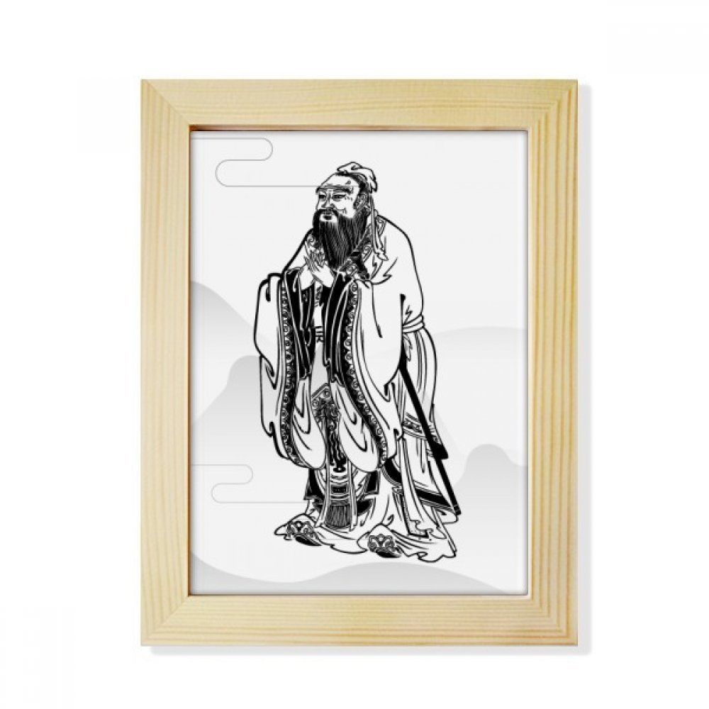 Cuadro de madera Lao Tzu decoración salón oriental escritorio zen