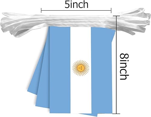Miniatura 2 de 30 cadenas de bandera argentina, banderines argentinos de 32 pies, pancarta decorativa para decoración de patio interior y exterior
