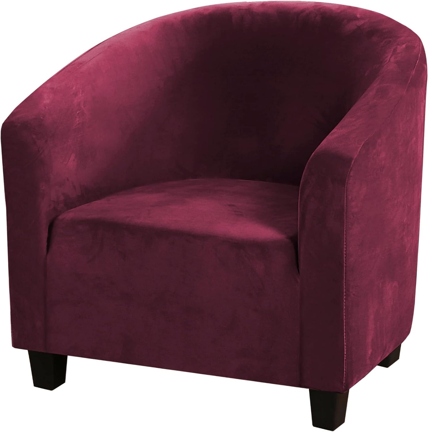 Velvet Wing Chair Slipcover, 1 Piece High Stretch Wingback Chair Cover Machine Washable Armchair Slipcovers Couch Covers Chair Protectors Cover for Bedroom Bar Counter Hotel ( Color : Wine red )