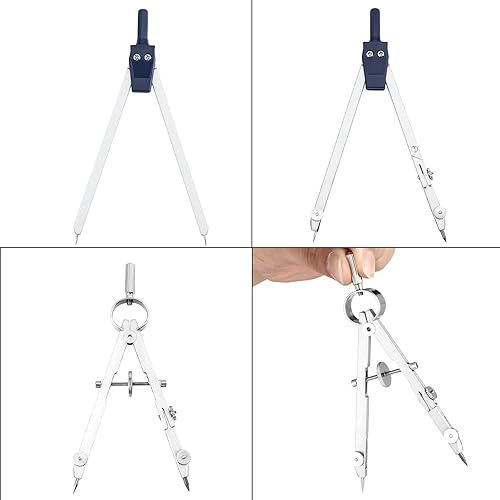 Miniatura 7 de Outus Juego de 13 piezas de geometría para estudiantes, brújula transportadora de matemáticas con reglas, lápiz mecánico, recambios de plomo, caja