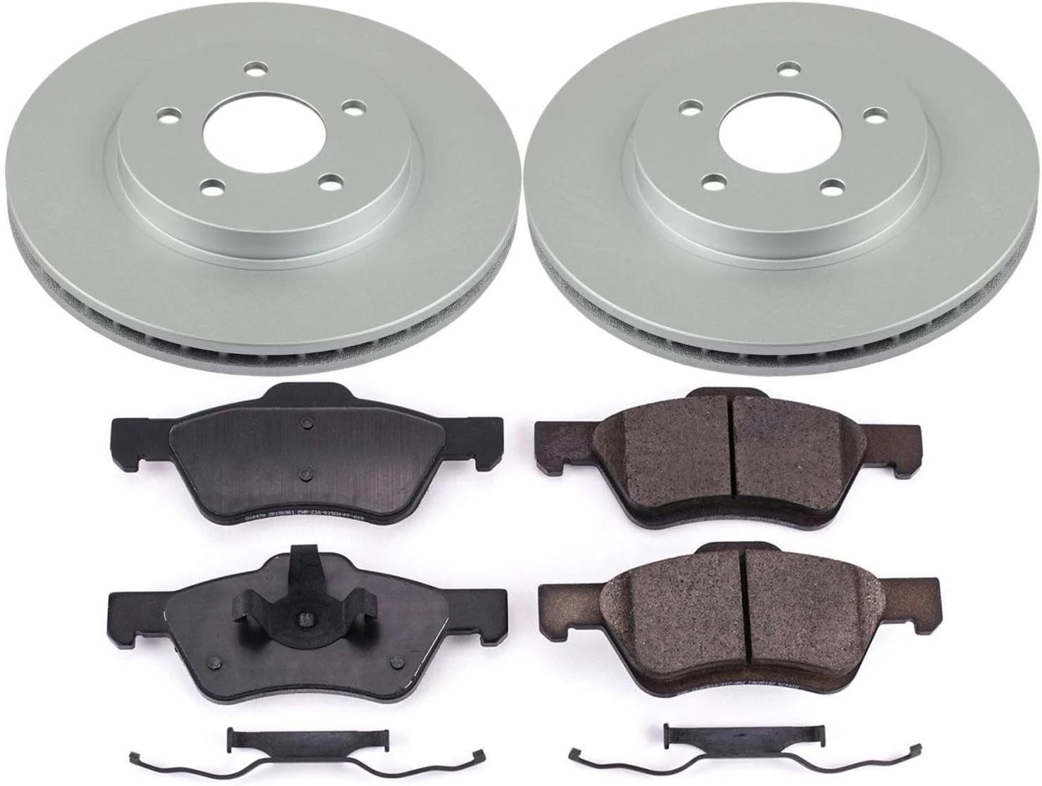 PowerStop Front Brake Kit For Ford Escape 2005-10 |Mazda Tribute 2005-06 |Tribute 2008-10 |Mercury Mariner 2005-10 - Fully-Coated Disc Rotors with Z17 Ceramic Brake Pads Replacement, CRK4580