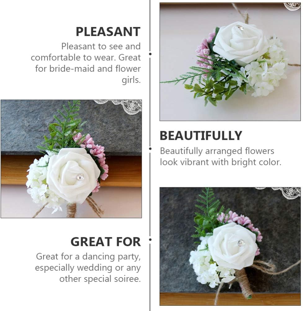 Tomaibaby 2Pcs Silk Rose Corsage Boutonniere for Groom Bridegroom Wedding Buttonholes Flower Pin for Formal Party Celebration - Image 3
