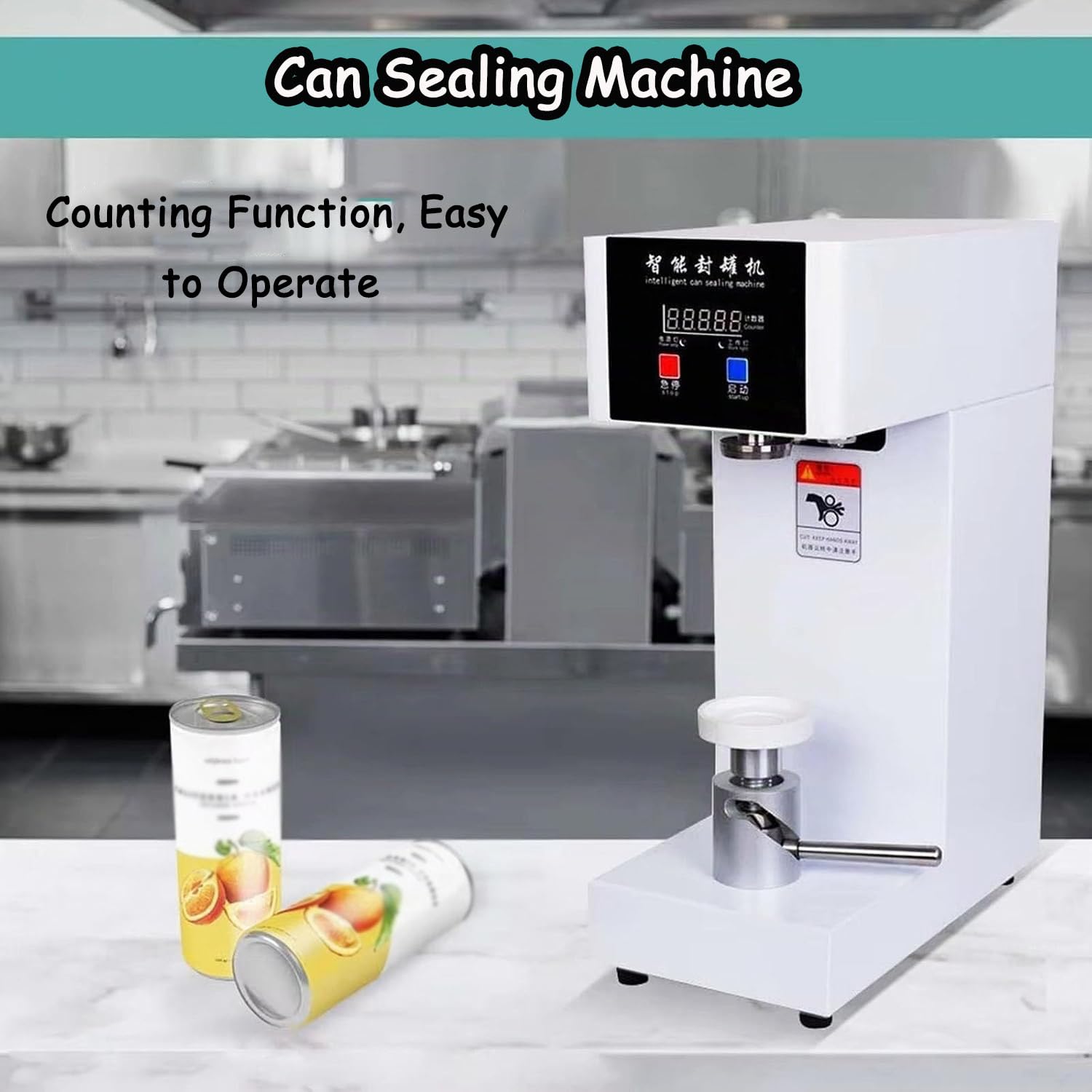 Can Seamer Smart Semi Automatic 370 W elektrisches Verschließgerät für 2,17" 6,69" Dosen Automatisches Dosenverschließgerät für Aluminium und Kunststoffdosen,03,37.5x56cm