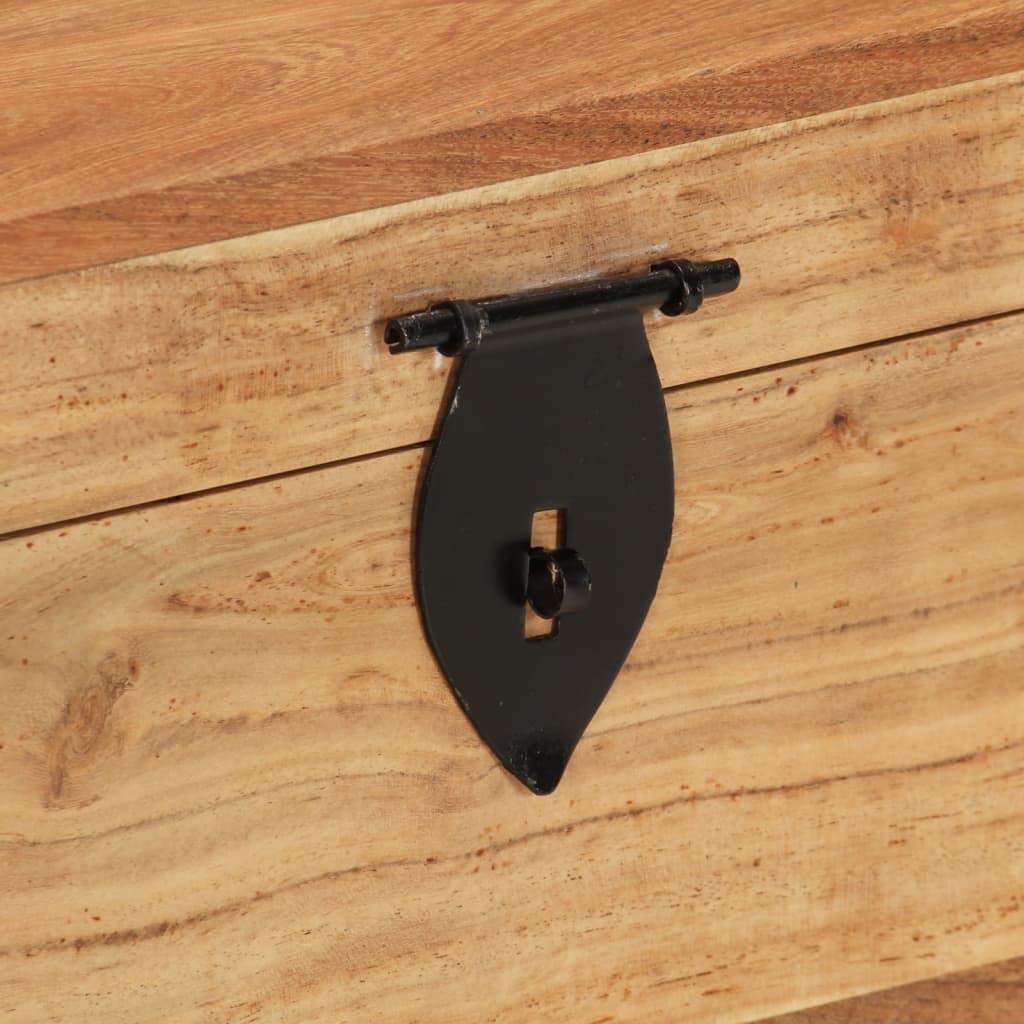 Baúl de madera maciza de acacia, 73 x 39 x 41 cm