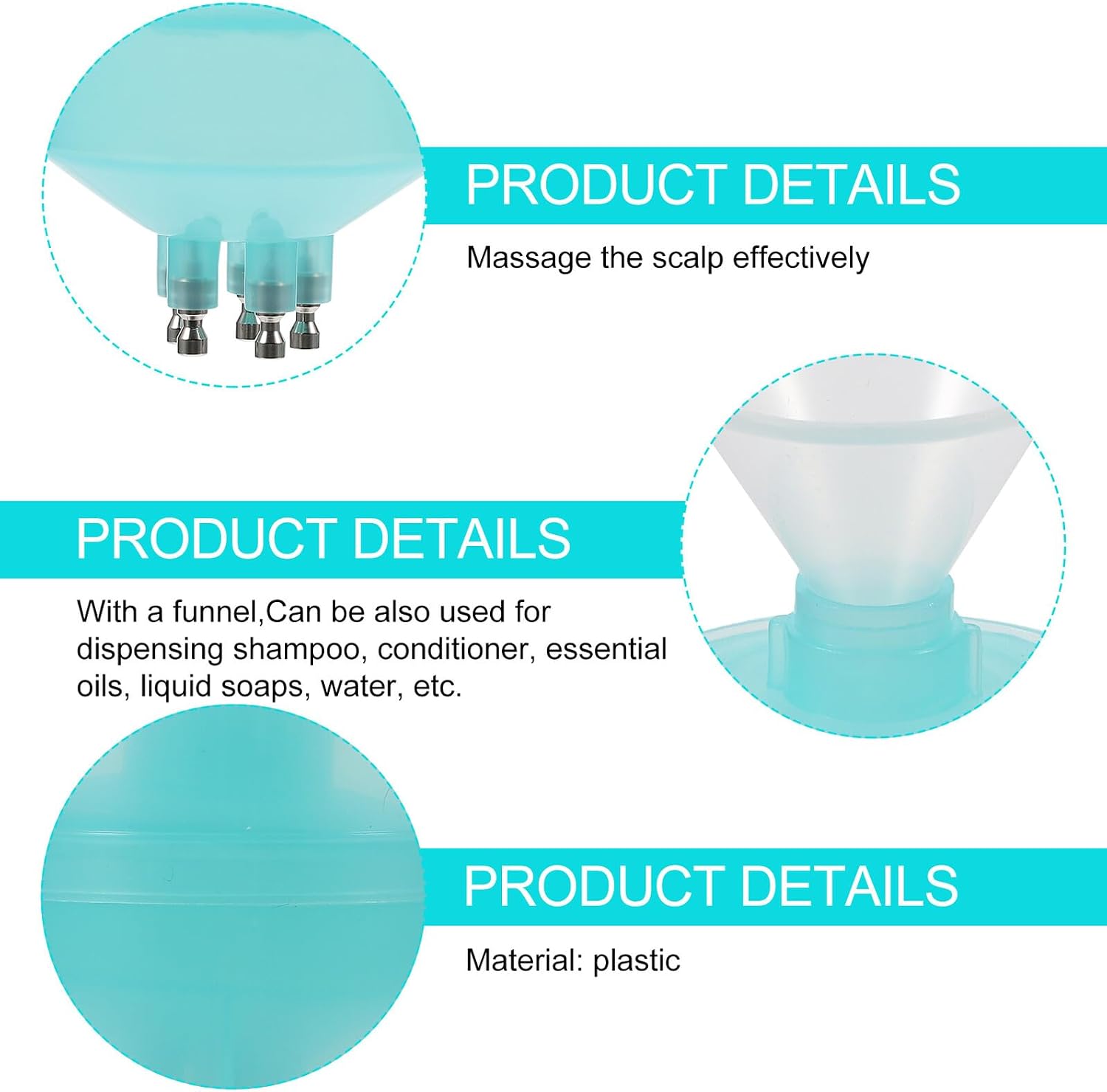 Zerodeko Plastic Applicator Dropper Bottle Cone Applicator for Dying Hair with Funnel and Scalp Massage
