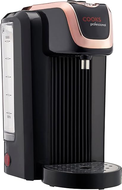 Electric Instant Hot Water Dispenser 2.5L 2600W Energy Efficient Kettle by Cooks Professional (Black and Rose Gold)