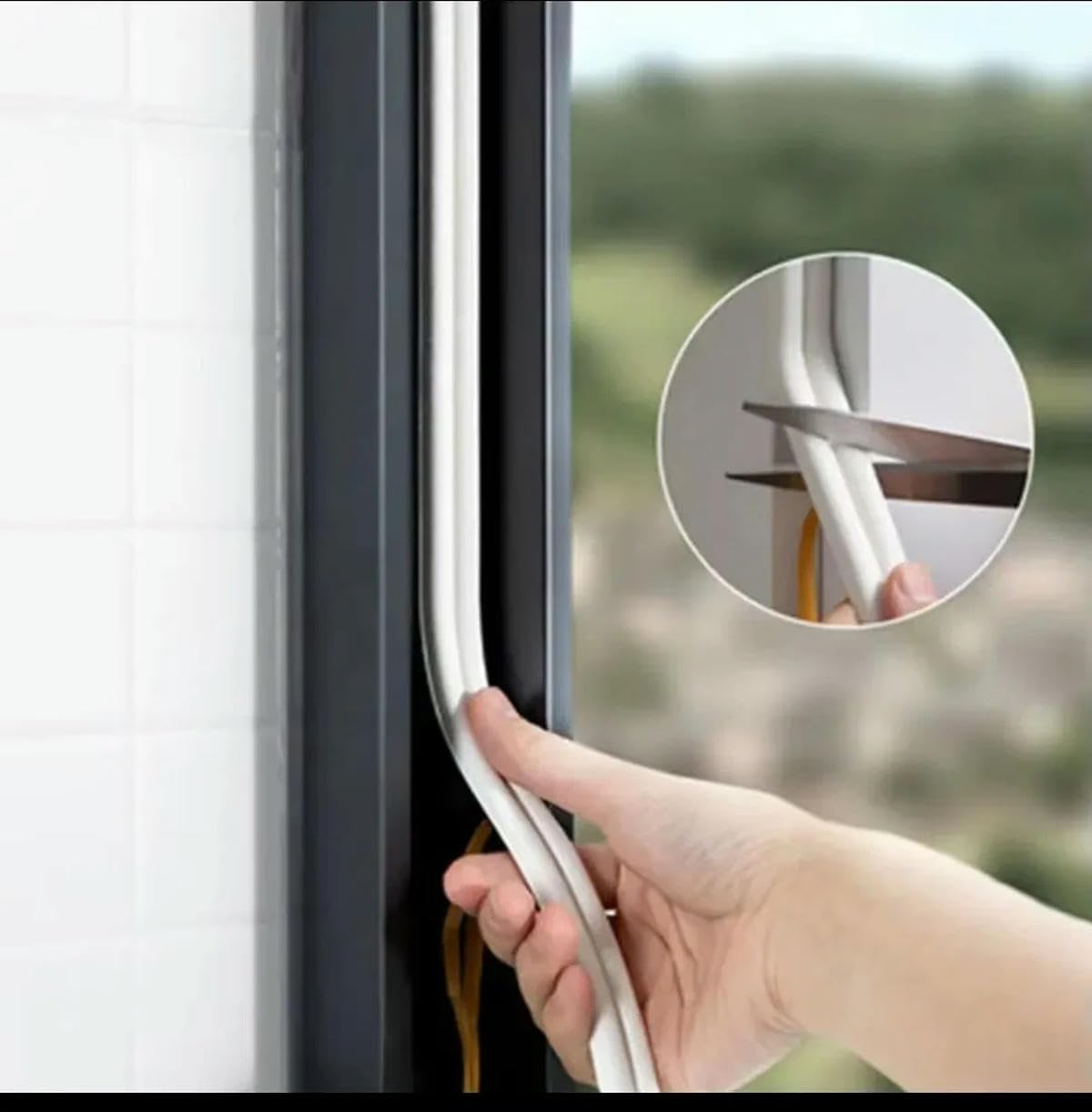 Tipo I/D/E Striscia Sigillante in Schiuma per Porte e Finestre Striscia Adesiva Autoadesiva per Isolamento Acustico Striscia Antifurto per Telaio della Porta Antivento-Grigio 14-12-12M