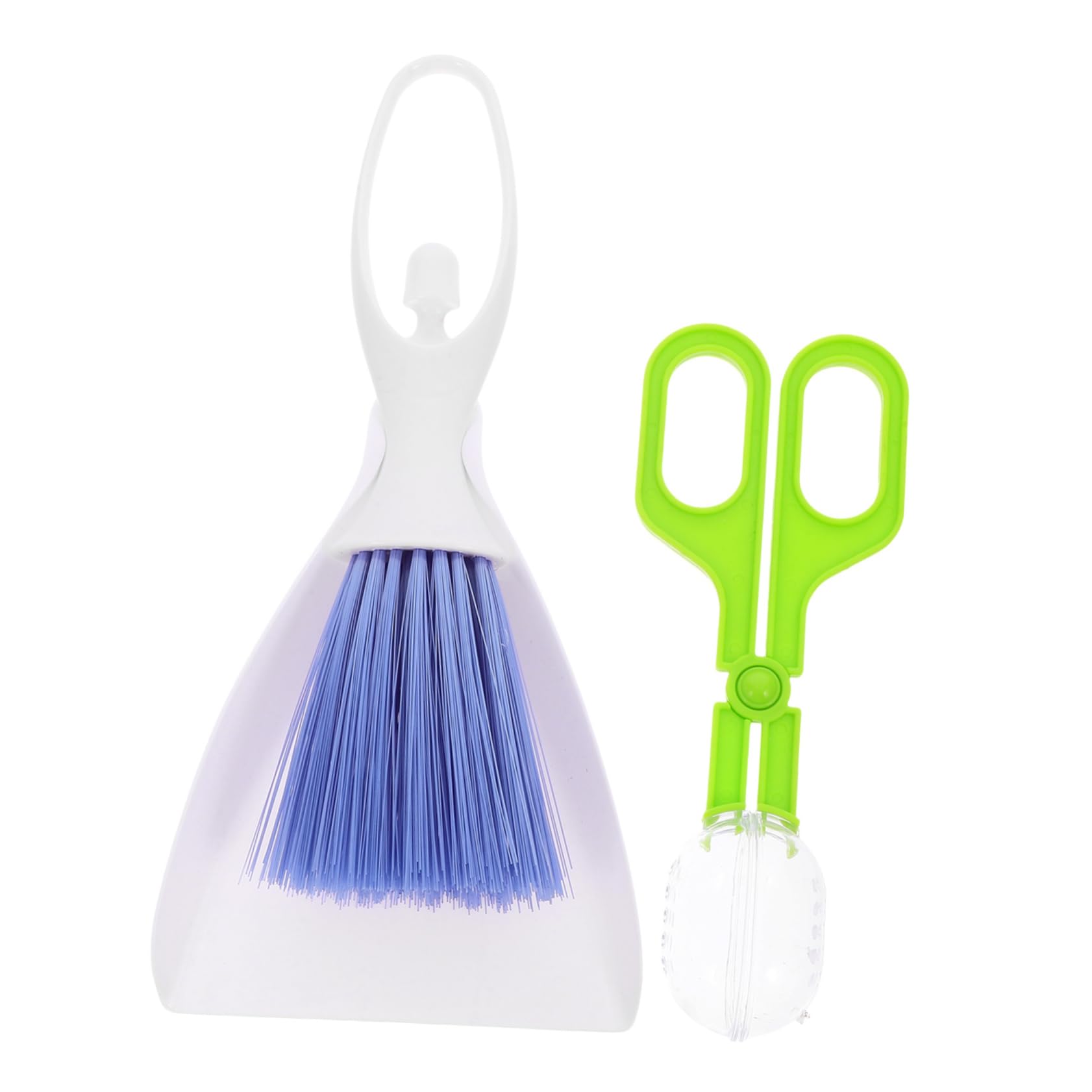 Gatuida Small Animal Cage Cleaner Reptile Cleaning Tool Set Mini Broom Dustpan Scooper Pet Waste Bin Easy to Carry