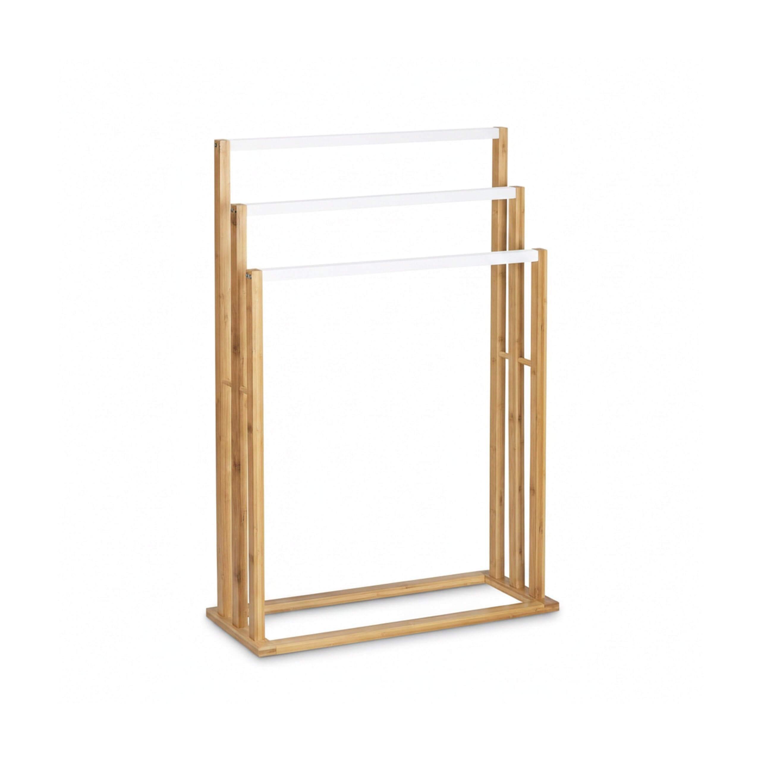 Relaxdays 10020308 Porte-serviettes avec 3 barres en bambou 82 x 54 x 24 cm, Marron