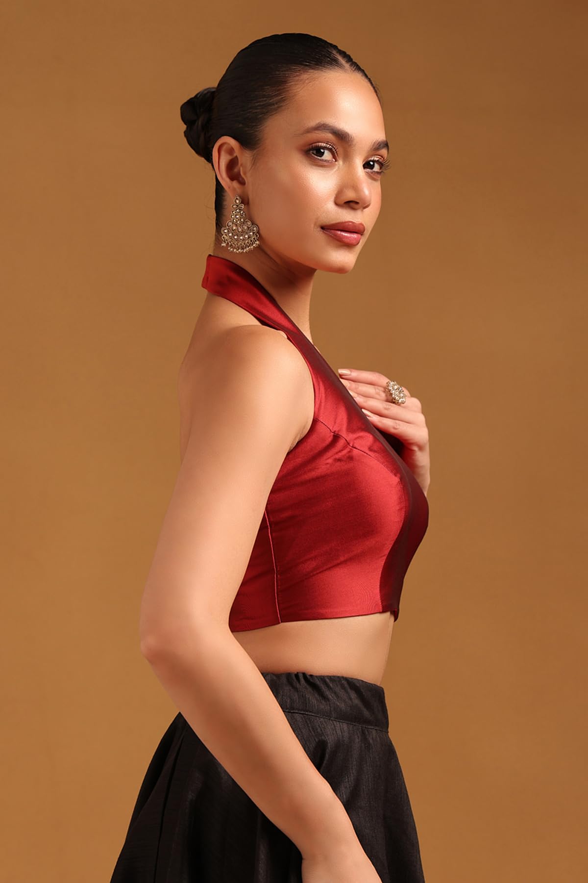 Soch Camicetta da donna in seta Maroon Art