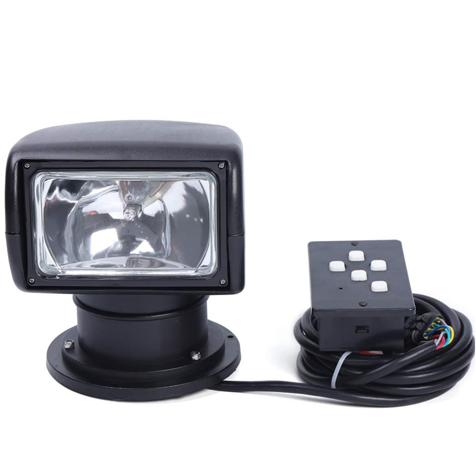 FOTN - Schwarz 12V 24V 100W Halogen Marine Lampe mit Fernbedienung für Boot LKW Auto Yacht IP67 (12V)
