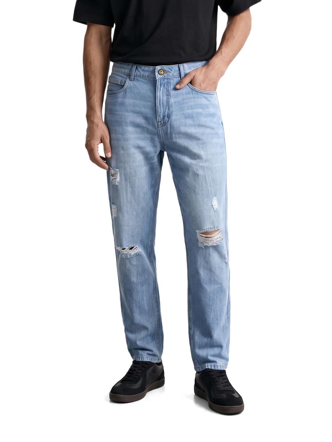 The Indian Garage Co Men's Dad Fit Mid-Rise Jeans