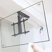 Motorized TV Mount, Hidden Drop Down TV Lift, Telescopic Electric TV Lift With Auto Lifting, 0-85  Flip Down, Fits 32-70 Inch TVs Motorized TV Stand