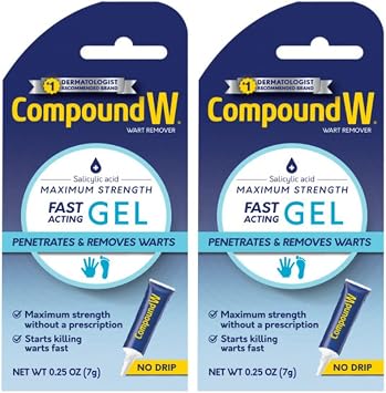 مركب W Wart Remover ، أقصى قوة ، جل سريع المفعول ، 0.25-Ounce Pack of 2 by Compound W
