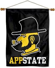 College Flags & Banners Co. App State Mountaineers Yosef House Flag and Wood Banner Pole Set