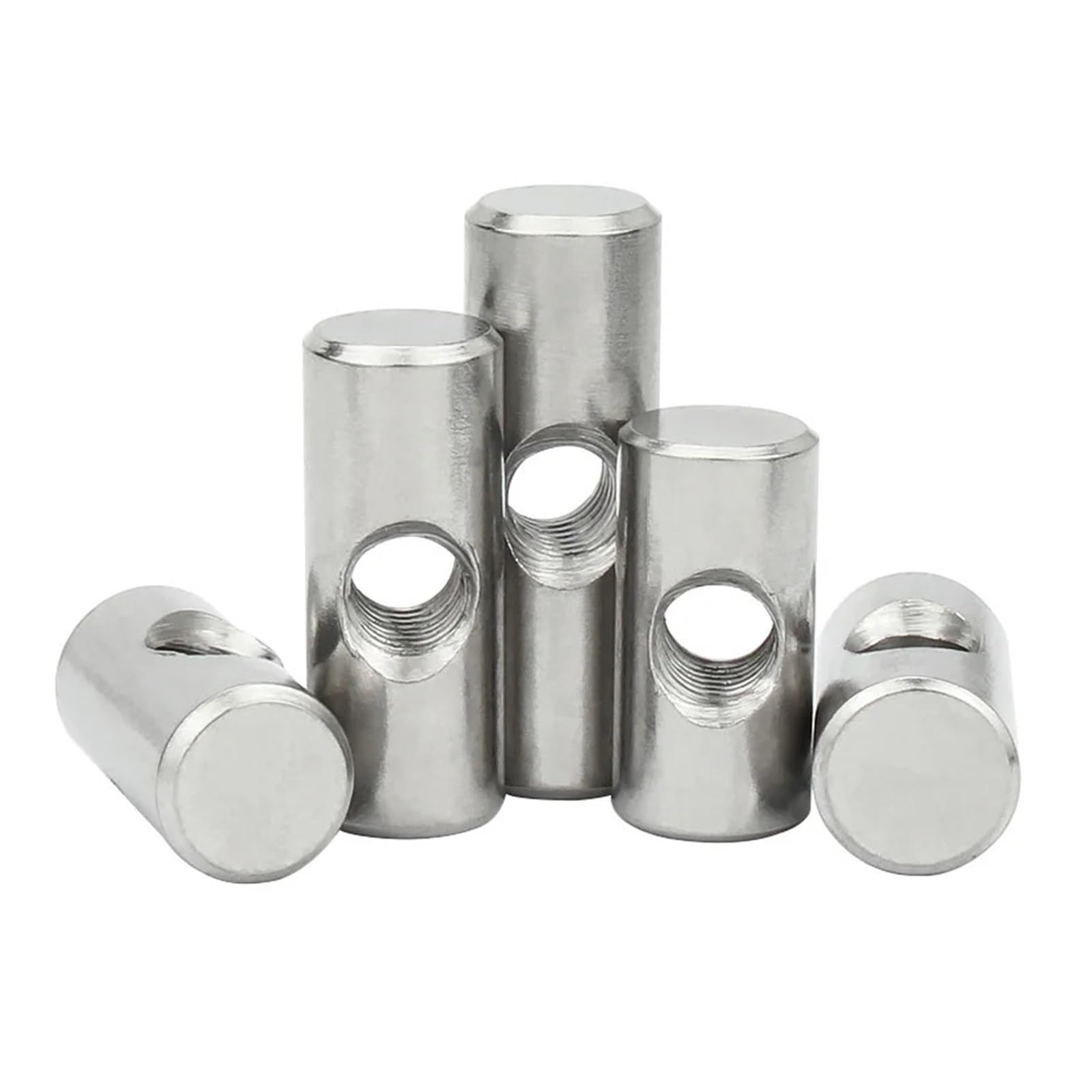 PULaif Furniture Barrel Nut Dowel, 304 Stainless Steel Barrel Nuts M4 M5 M6 Multiple Sizes For Wood Furniture(OD10 M6x28(5PCS))