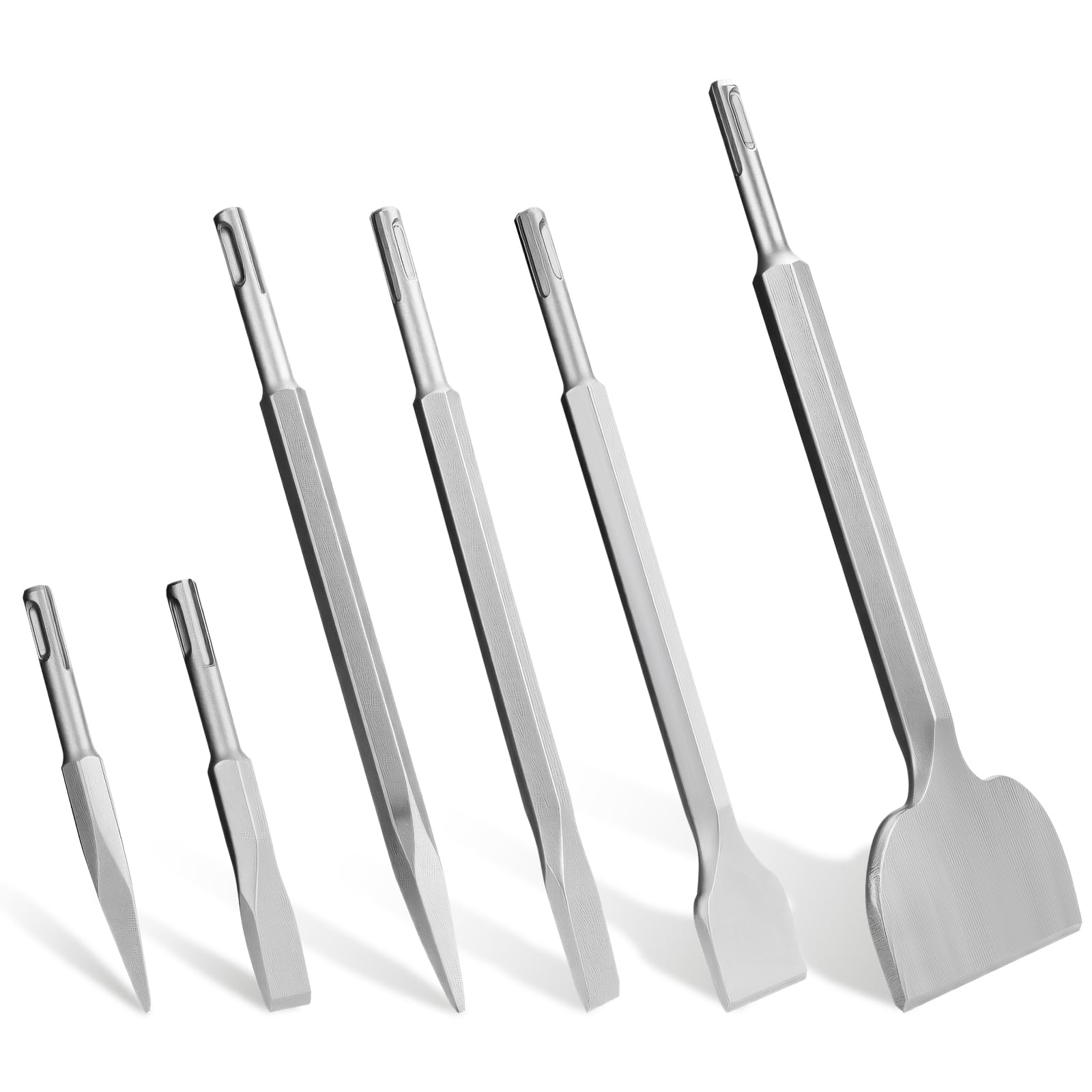 METOTY 6-teiliges SDS-Plus Meißel-Set – Flach- & Spitzmeißel, Für Beton, Fliesen & Mauerwerk, Hitzegehärtet METOTY 6-teiliges SDS-Plus Meißel-Set – Flach- & Spitzmeißel, Für Beton, Fliesen & Mauerwerk, Hitzegehärtet