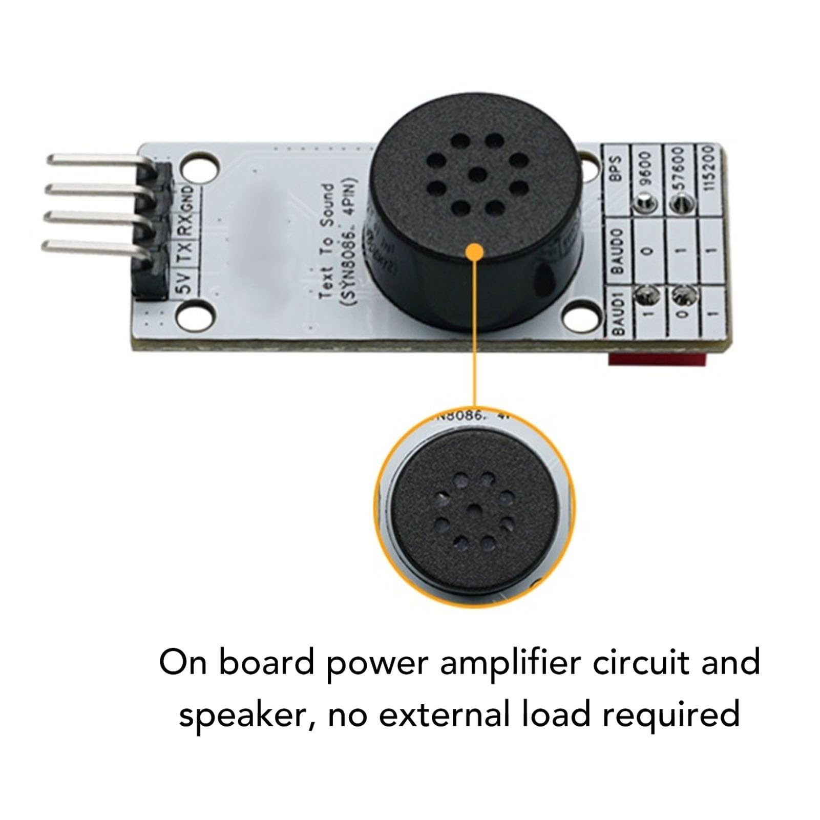 Zunate Module Sonore SYN8086, Synthèse Vocale Chinoise Programmable avec Interface De Communication Uart Contrôle Multiple Compatible avec La Synthèse Vocale Chinoise Et Anglaise