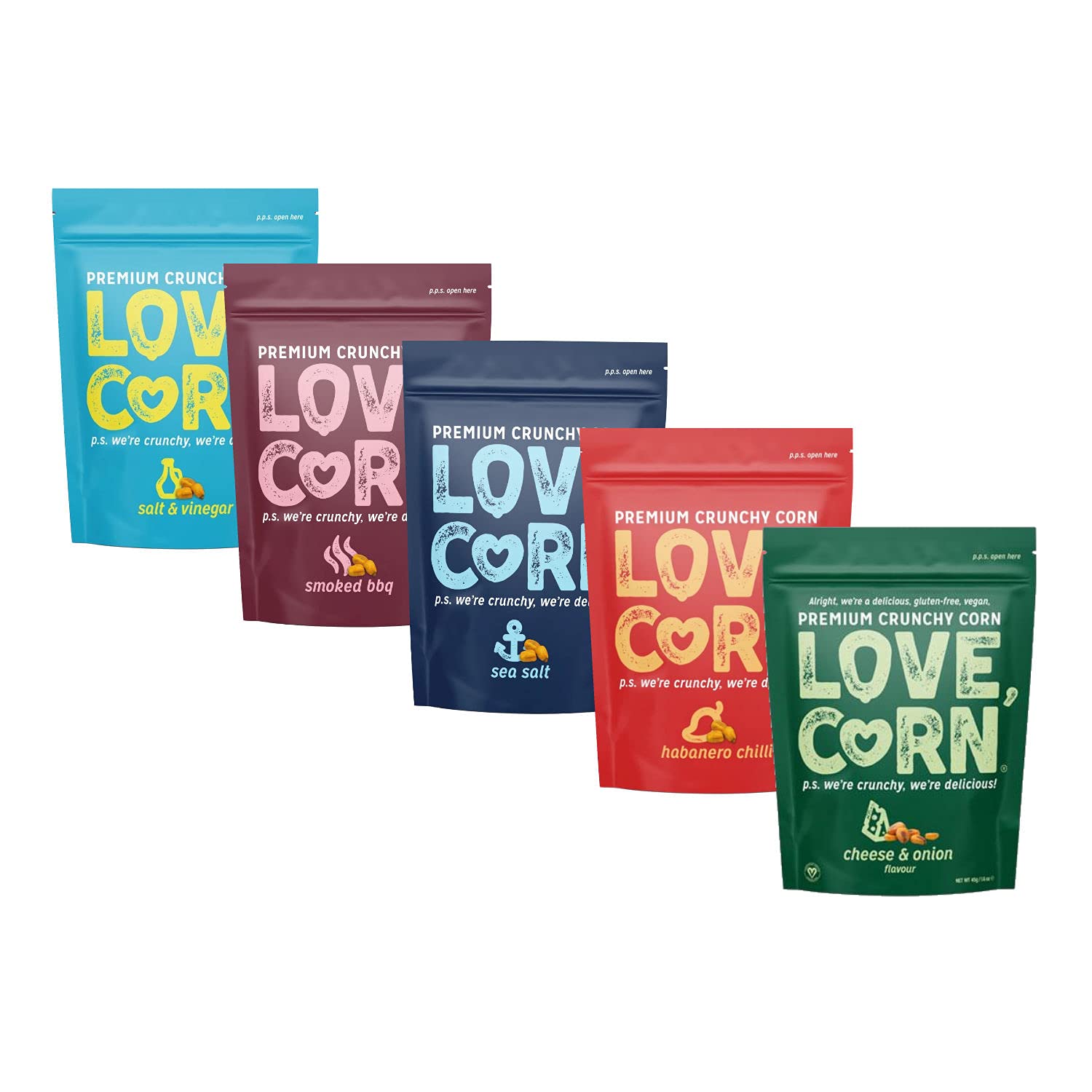 Buy Love Corn Assorted Variety Flavours Premium Roasted Corn Snack 45g