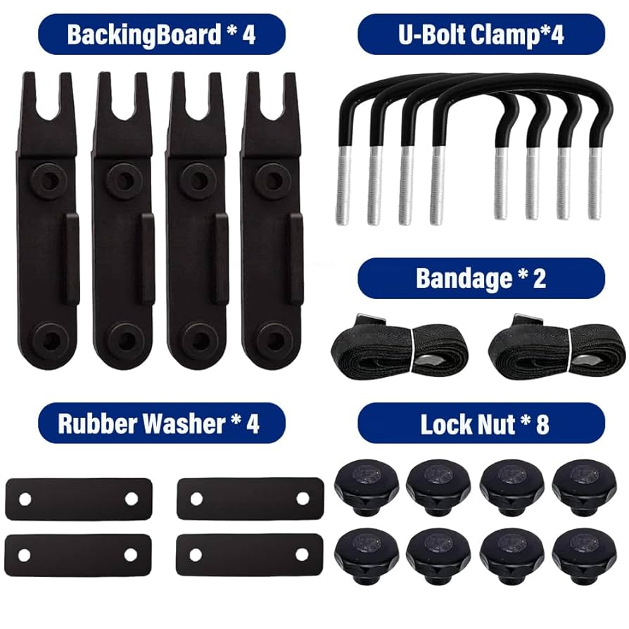 Roof Rack Clamps - Mounting Fitting Lock Nuts Roof Box U-Bolt Clamps - Metal U-Bracket Clips With Lock Nuts Detachable Bar Baggage Rack Clips For Most Cars, Cargo Racks - Canada