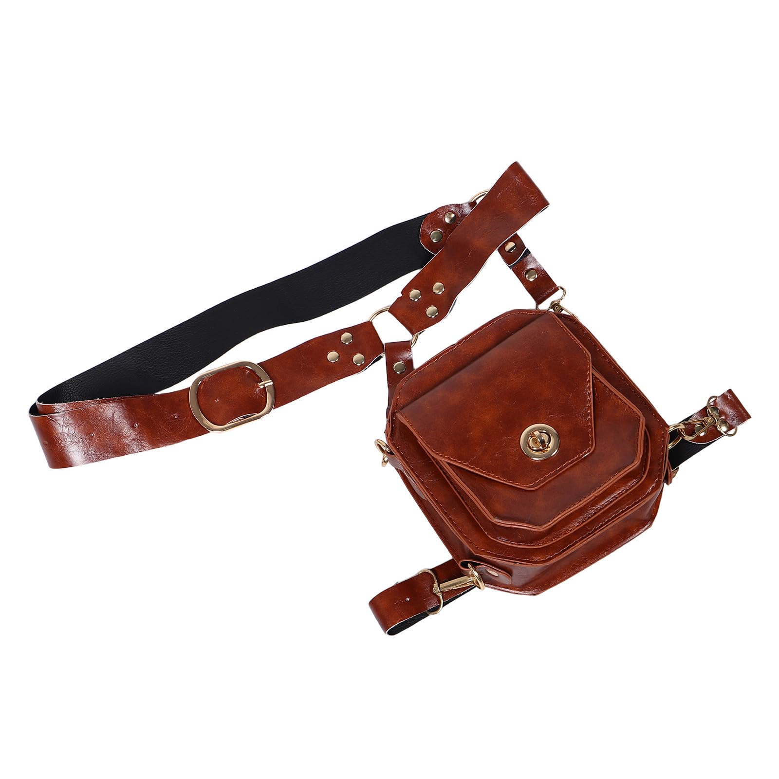 Tofficu 5 Stück Vintage Mittelalterliche Gürteltasche aus Kunstleder mit Schutzfunktion und Verschleißfestigkeit für Partys und Festivals im Steampunk Ritterstil für Damen