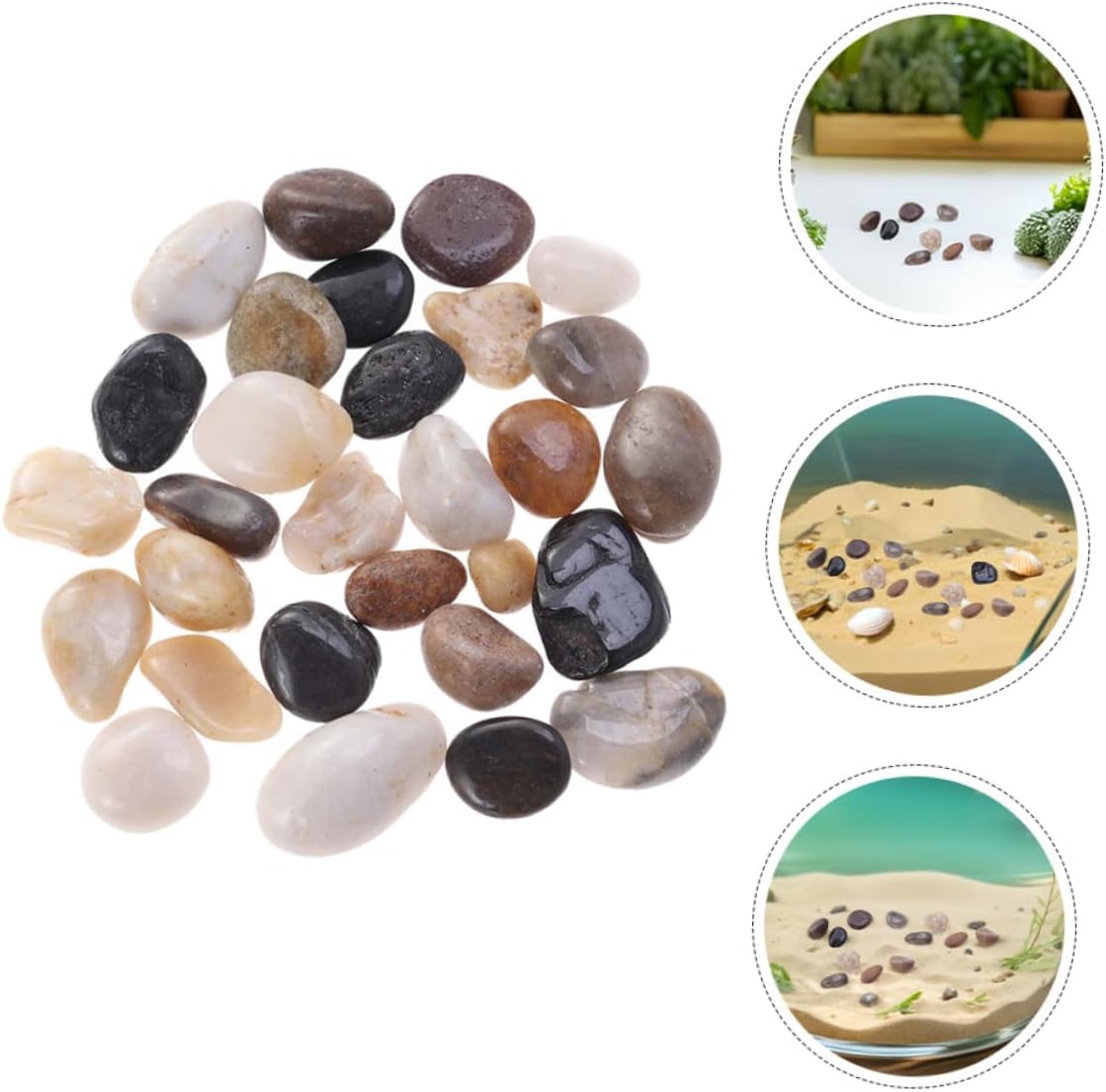 Angoily Natural Polished River Rocks Smooth Decorative Pebbles for Fish Tank Gravel Decor Garden Landscaping Stones Versatile Ornamental River Pebbles for Aquarium and Outdoor Pathways