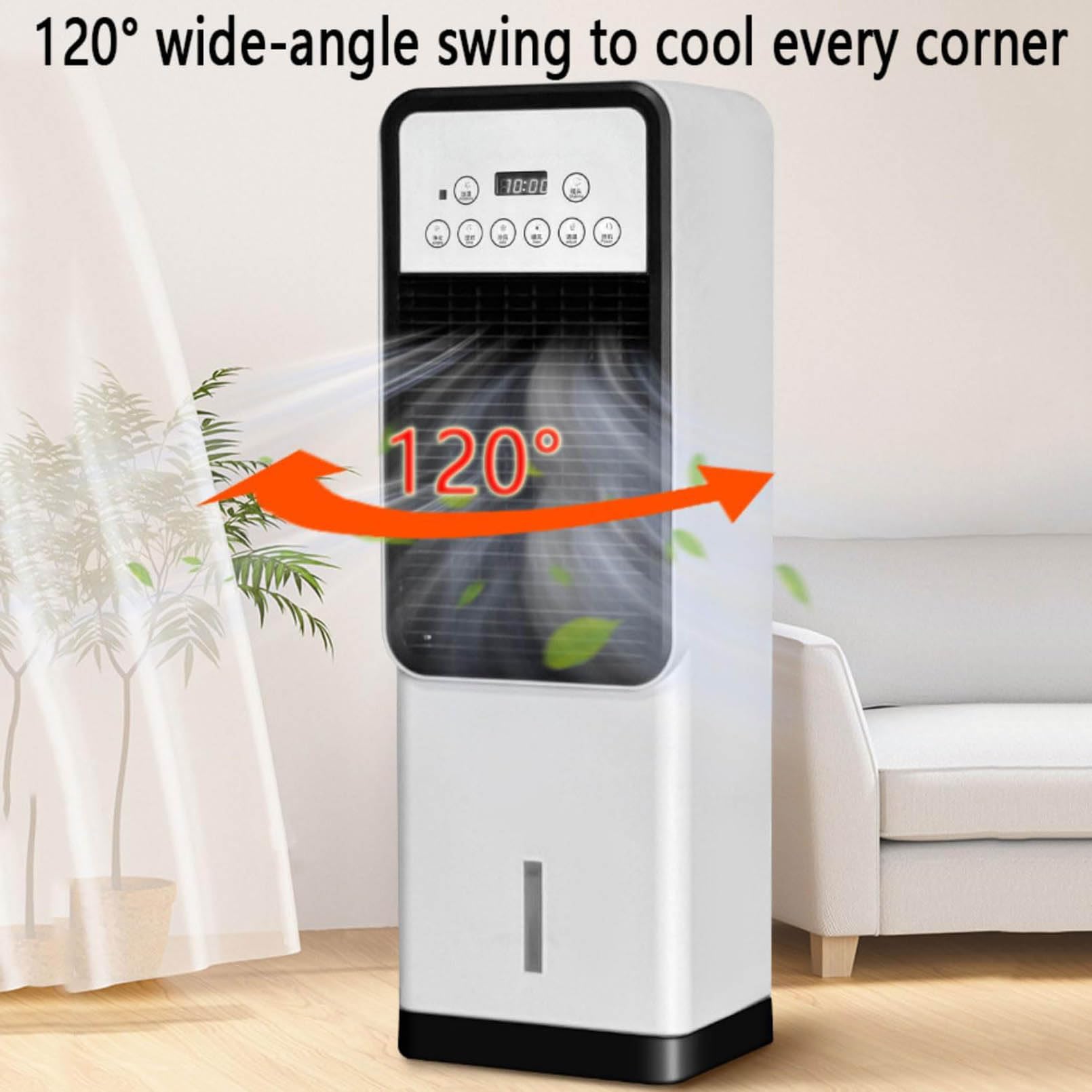 Raffrescatore evaporativo, raffrescatore ad Acqua, ventilatori di Raffreddamento per Camera da Letto, Ventilatore a Torre di Raffreddamento Portatile con Telecomando, Ser