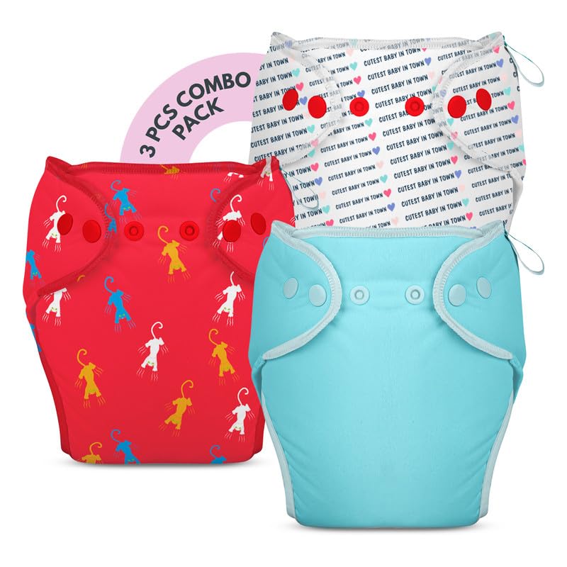 Bumberry New & Improved Smart Nappy For New Born Baby - Combo Of 3 (SM |4-9 months) | Holds Upto 3 Pees With Extra Absorbtion & 100% Leak Protection All in One Cloth Diaper For Just Borns - Kit 10-image-24