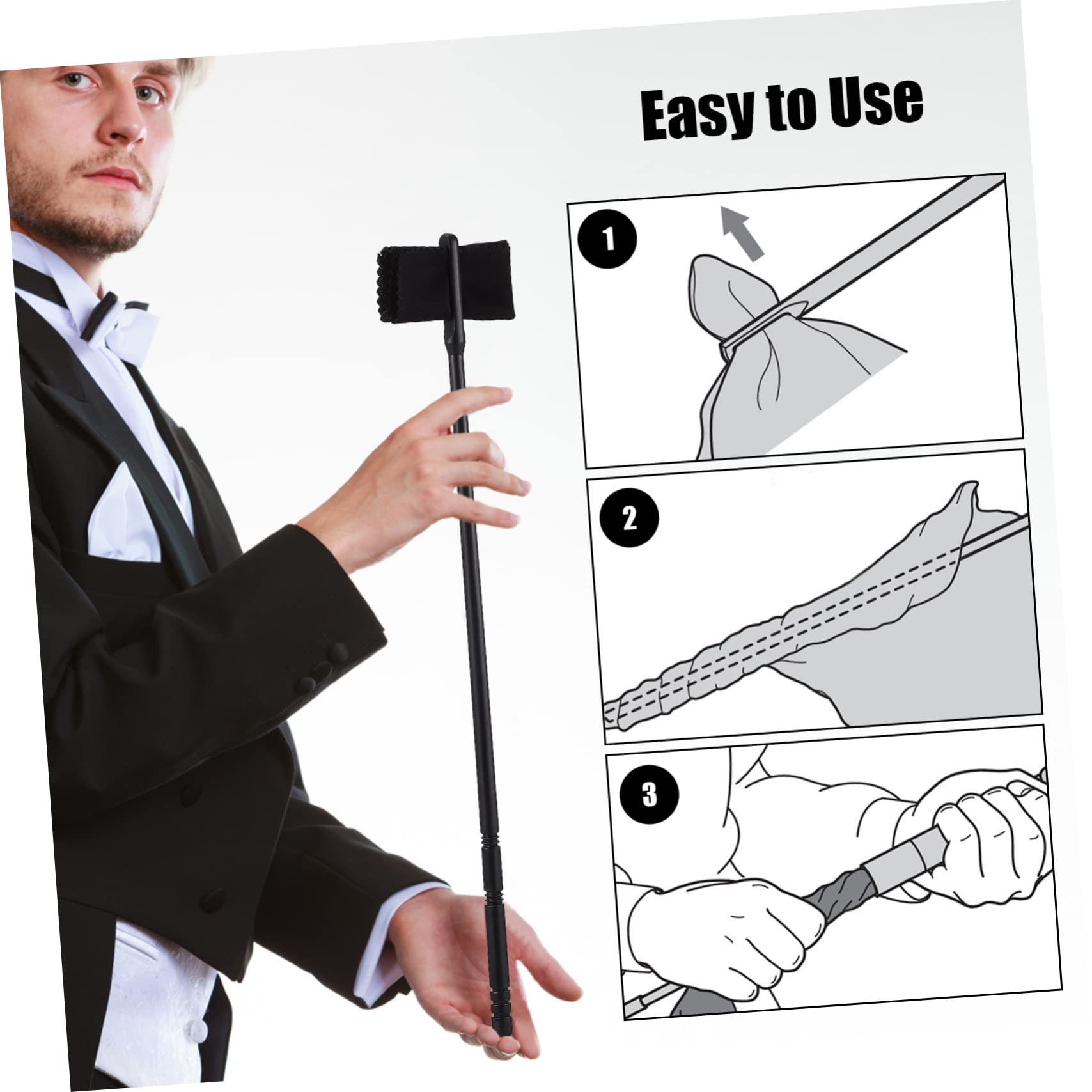 ibasenice Portable Flute Cleaning Kit Flute Cleaning Tool Rod Cloth Instrument Cleaner