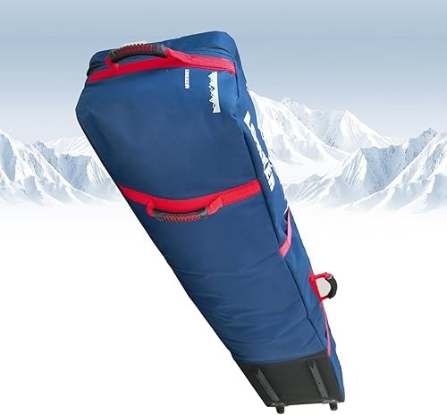 Miniatura 19 de D900 - Bolsa acolchada de snowboard con ruedas para viajes aéreos, impermeable de 71 pulgadas, gran capacidad para esquís/tablas de snowboard, Rojo