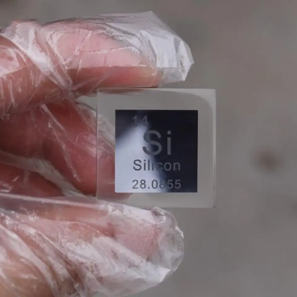 Resin cast monocrystalline Silicon for Element Collection Lab Experiment Material Hobbies DIY