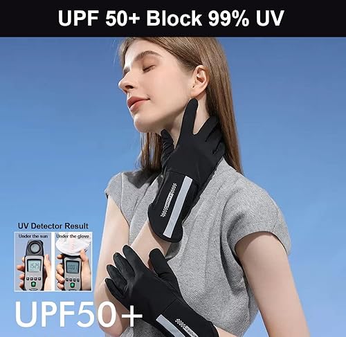 Miniatura 2 de SUJAYU Guantes de protección UV, guantes de conducción para mujer, guantes UV de dedo completo, guantes de protección solar, guantes finos con luz