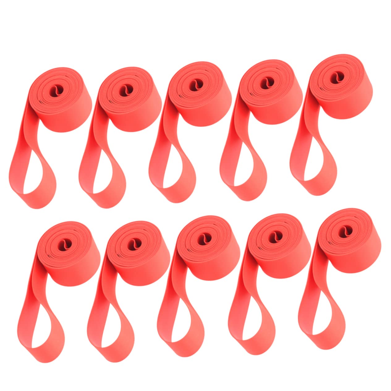 10pcs Puncture Rim Tape Flexible Bike Tire Liner for Mountain and Road Cycling Durable Material for Enhanced Wheel Protection Easy Installation Red