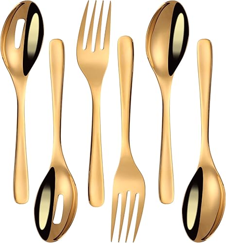 10 Inch Stainless Steel Catering Serving Utensils for Party Buffet Dinner Banquet Cooking Kitchen Basics,Including Serving Spoon x 2,Slotted Serving