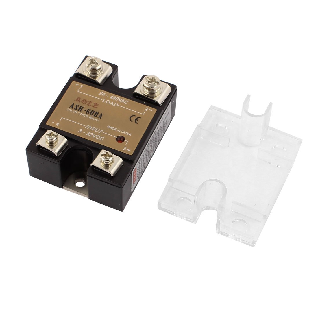 uxcell ASH-60DA 3-32VDC to 24-480VAC 60A Single Phase Solid State Relay DC to AC Relay