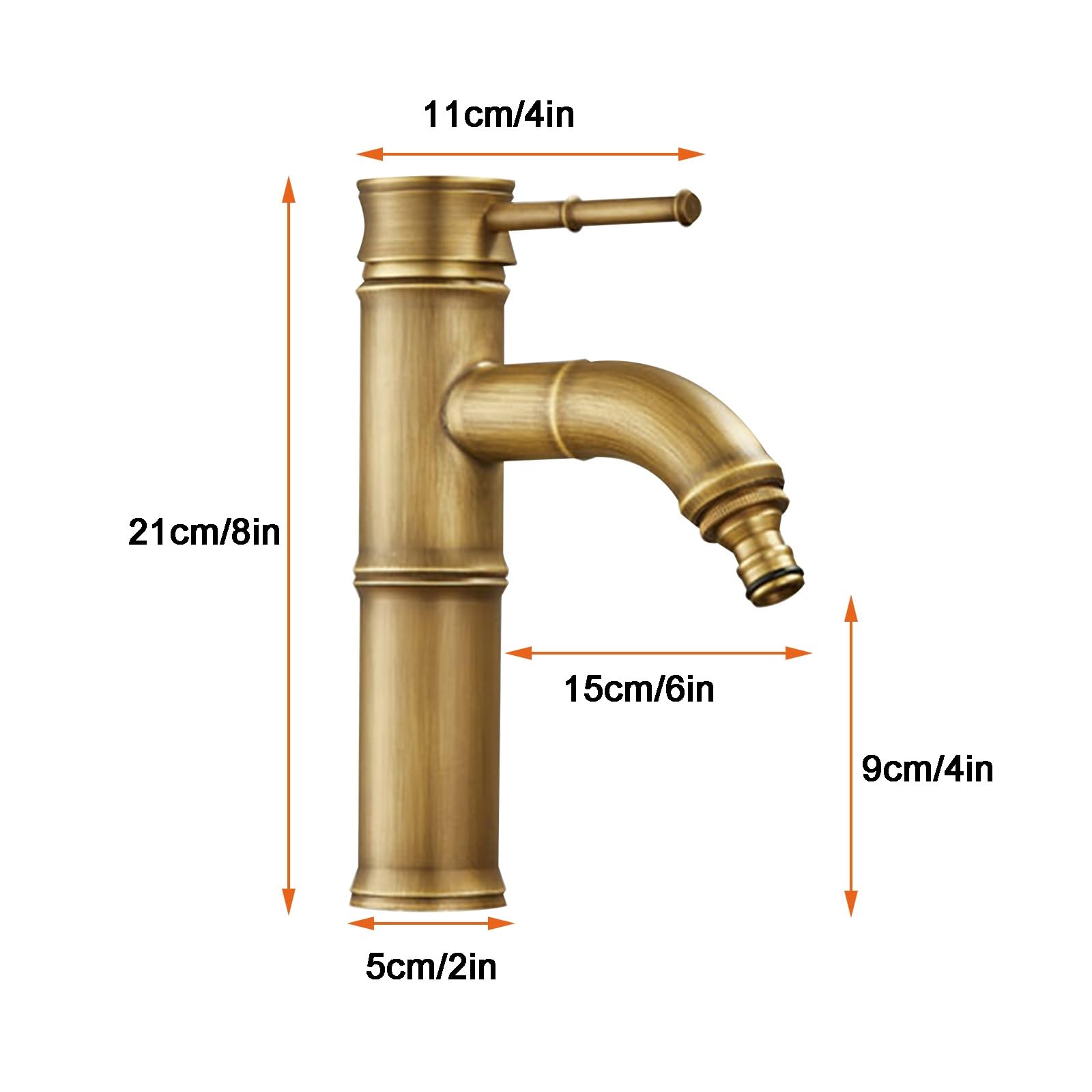 Rubinetto da Giardino, Fontana da Esterno, con Maniglia Liscia, Uscita Acqua Antispruzzo, per Irrigazione e Innaffiamento(21cm/8in)