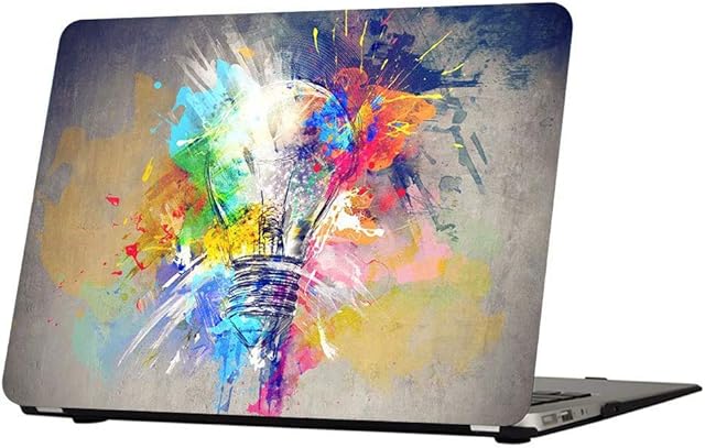 Ausmix for MacBook Pro 13 inch 2020 2021 2022 Case M2 A2338 M1 A2251 A2289 with Touch Bar & Touch ID, Rubberized Plastic Hard Shell Cover Laptop Case for 2022 MacBook Pro 13 inch, Creative Lamp