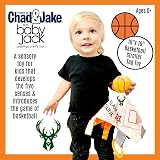 The Learning Lovey Milwaukee Bucks Baby Tag Toy - NBA Basketball - Baby Sensory Crinkle Toys - Soft & Safe - Ideal Baby Stroller Toy - BPA Free w/Stroller Clip