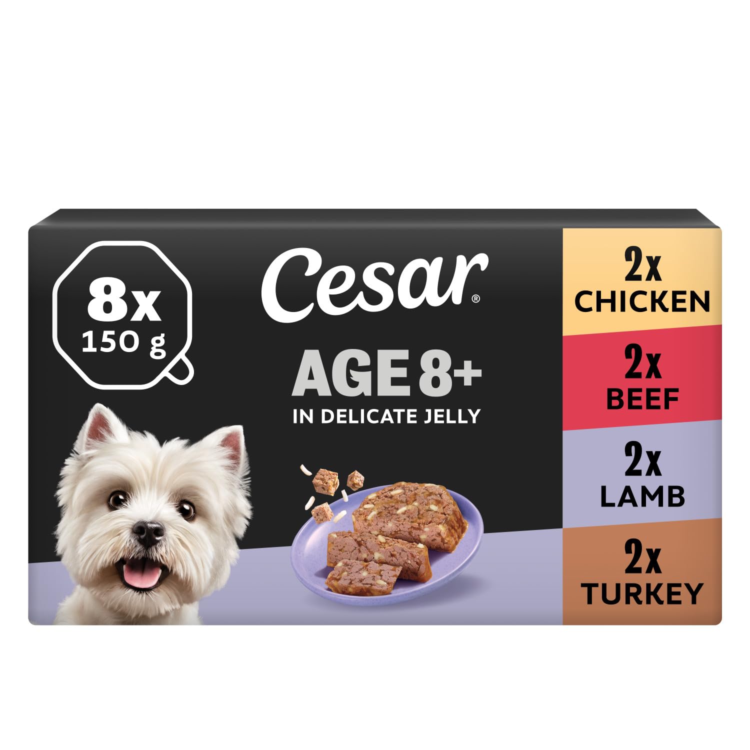 CESAR Senior 10+ in Delicate Jelly 3x 8x150g
