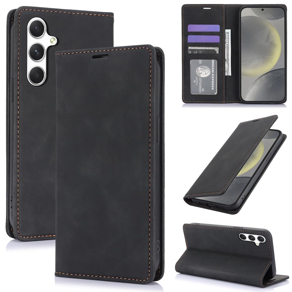 Coque Samsung Galaxy Note 20 portefeuille en cuir noir rétro pour protéger des chocs - 8