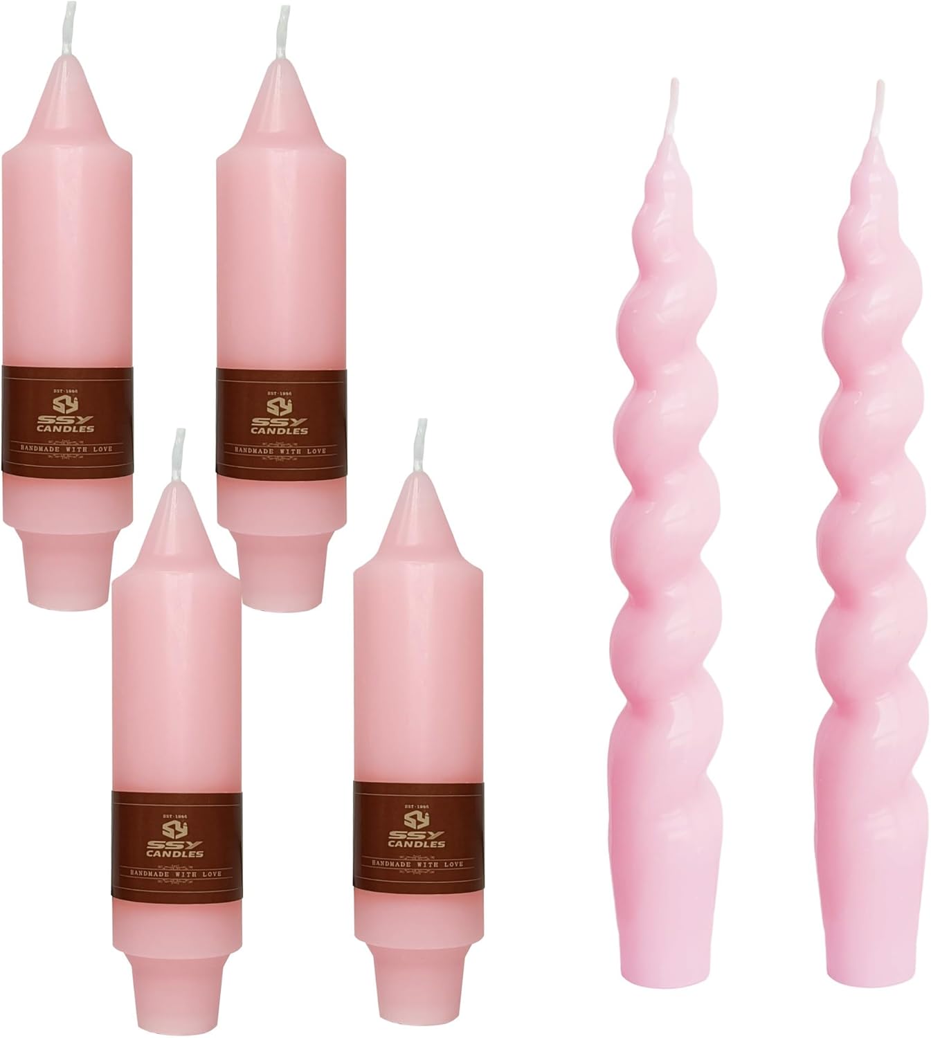Taper Candle Odorless Candles Spiral Pink Candlesticks Smokeless Tapered Candles Twisted Candlesticks Unscented Candle Sticks - Ideal for Relaxation, Ambiance, and Special Occasions