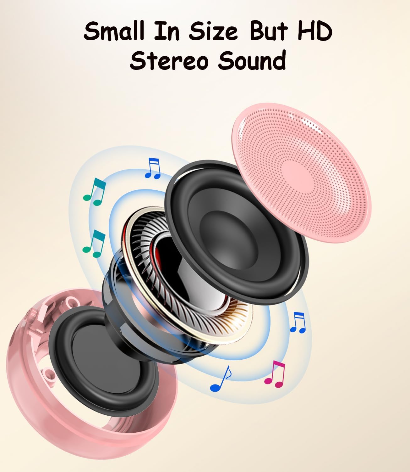 EWA Portable Mini Metal Karaoke Machine, Bluetooth Karaoke Speaker with 2 Wireless Microphones, Ideal Gifts for Girls Boys Family Home Party Birthday Christmas Toys Gifts-(Pink) image 3 of 7 B0FG7YFBDH