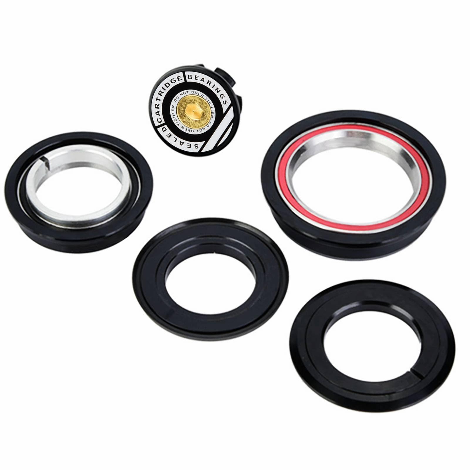 Tapered Bicycle Headset, Smooth Steering Upgrade Mountain Bike Headset CNC AL6061 44mm 56mm Tapered Fork for Mountain Road Cyclists Trail Riding