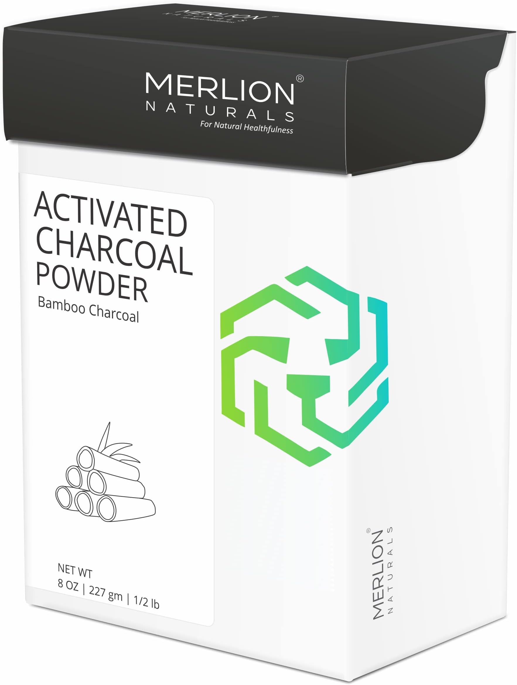 MERLION NATURALS Activated Charcoal Powder 227gm / 8OZ