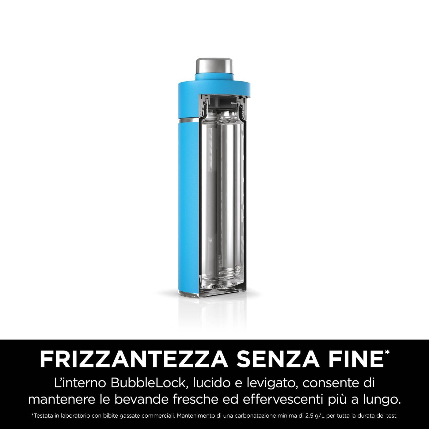 Ninja Thirsti Borraccia Termica 530ml con Tappo Antigoccia, Progettata per Bevande Gassate, Calde e Fredde, per Viaggi e Sport, Triplo Isolamento Termico, Acciaio Inox, Blu tropicale, DW1801EUUKSB